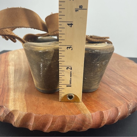 Lotta From Stockholm Peep Toe Clogs tan leather Sz 40 US 9 ankle strap - Picture 5 of 9